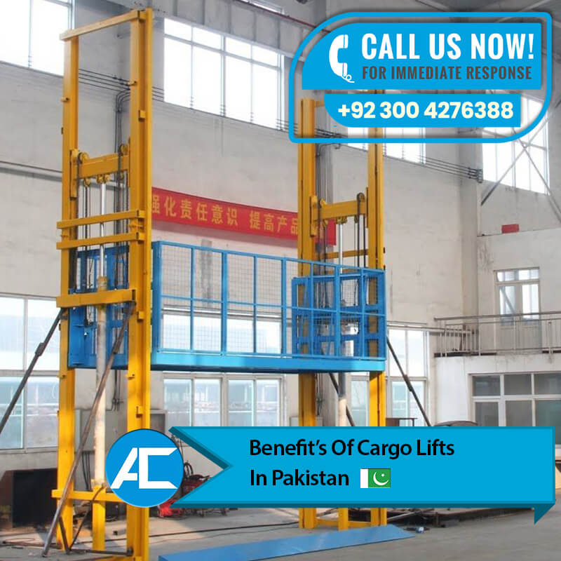 Installation of cargo lifts for transporting goods.