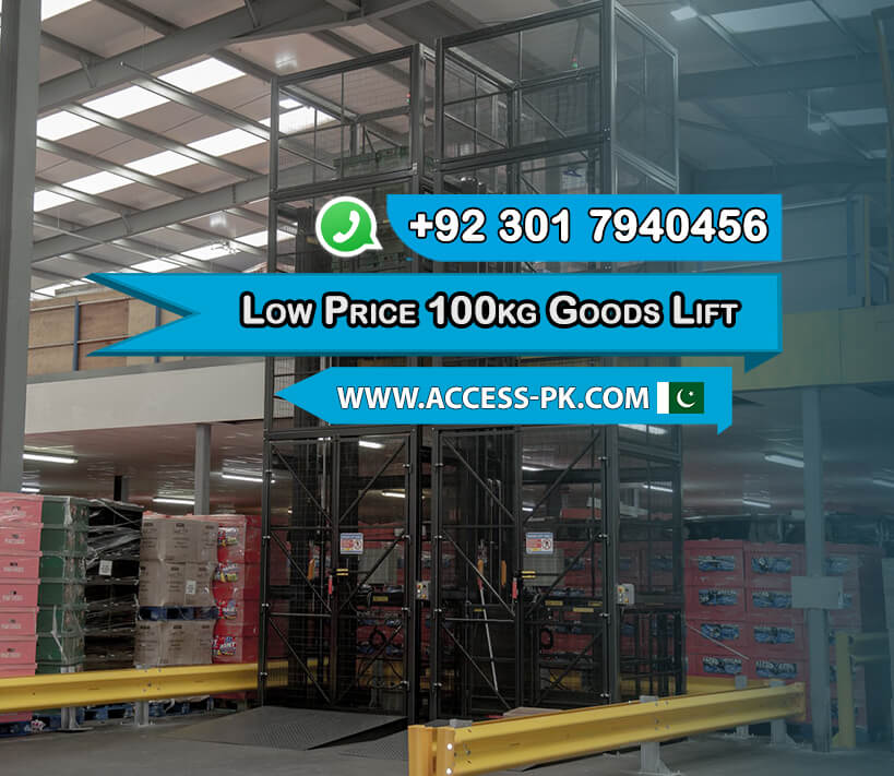 Low Price 100kg Goods Lift with Hydraulic Platforms