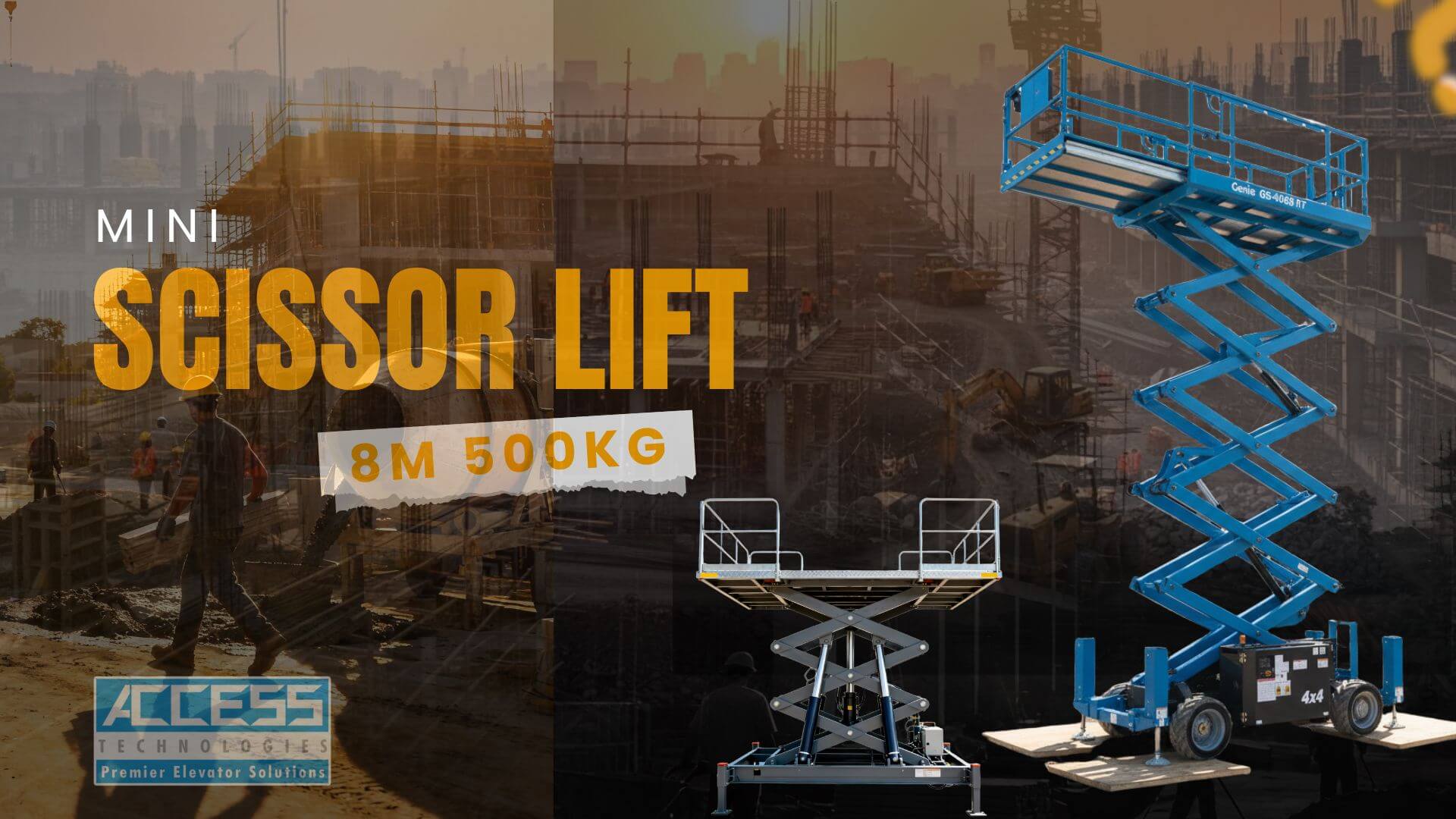 Mini Scissor Lift for 2 Persons 8m 500 kg in Karachi, Pakistan