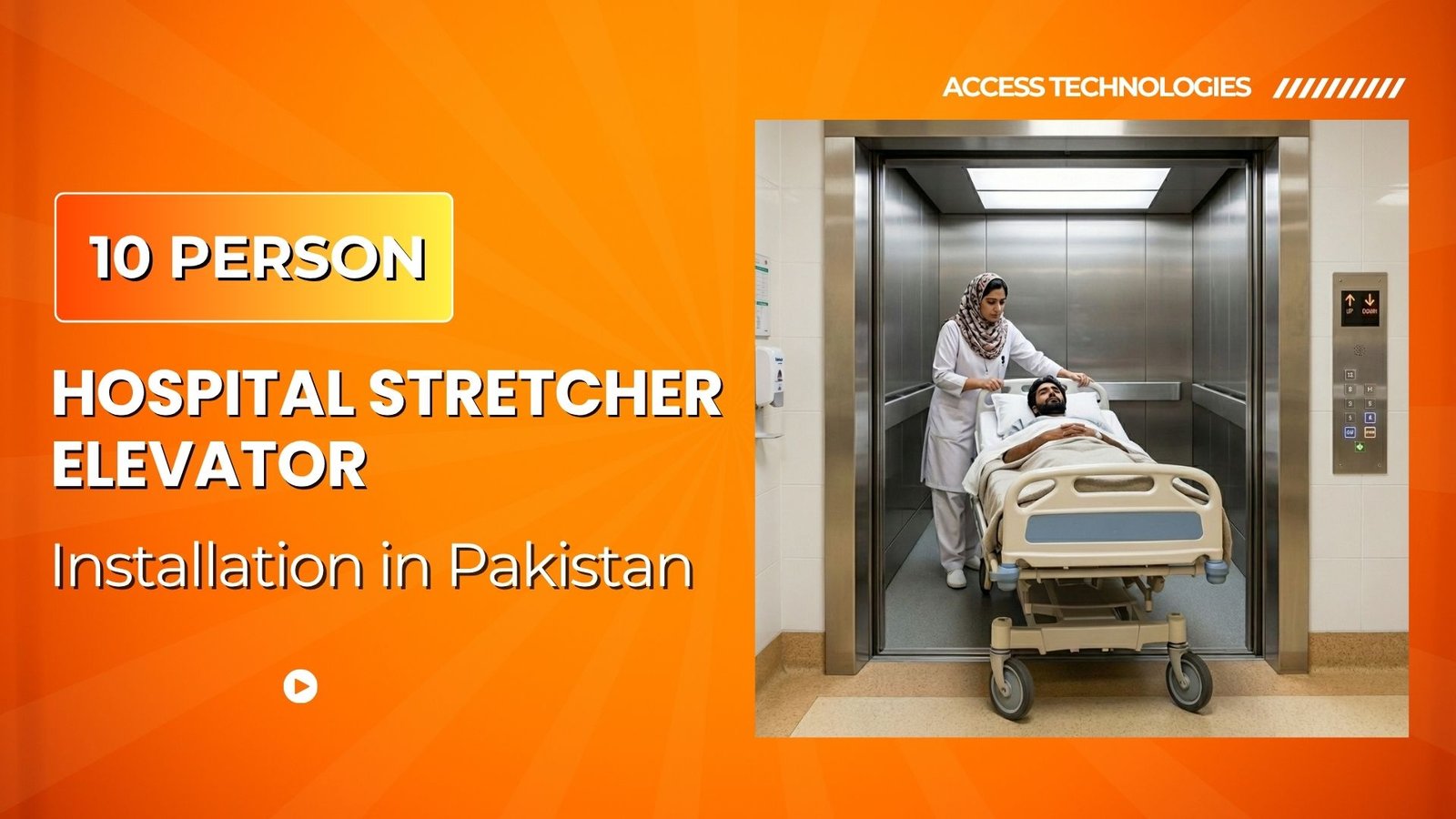 10 Person Hospital Stretcher Elevator Installation in CMH Pakistan