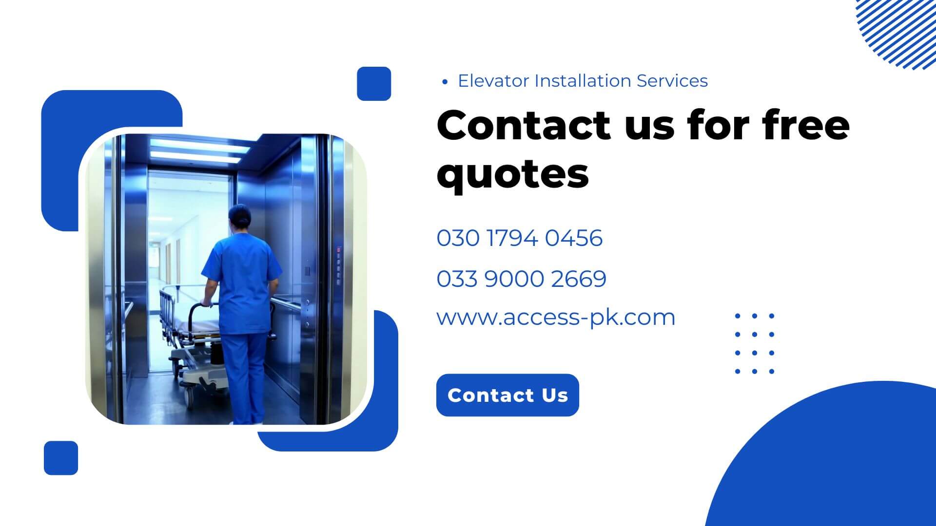 Comfortable Passenger Lift Installation for Patients in Islamabad - Contact us